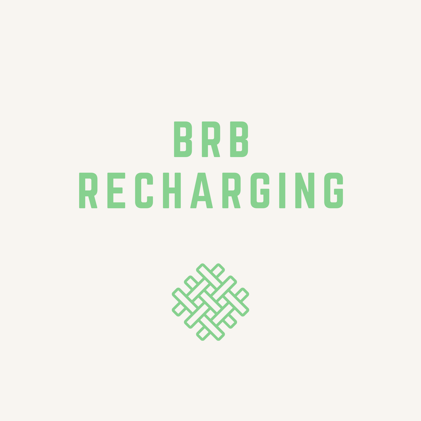 brb recharging - classic snapback - beige