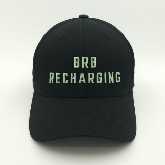 brb recharging - classic snapback - black