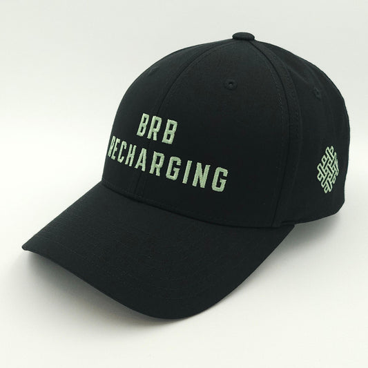brb recharging - classic snapback - black