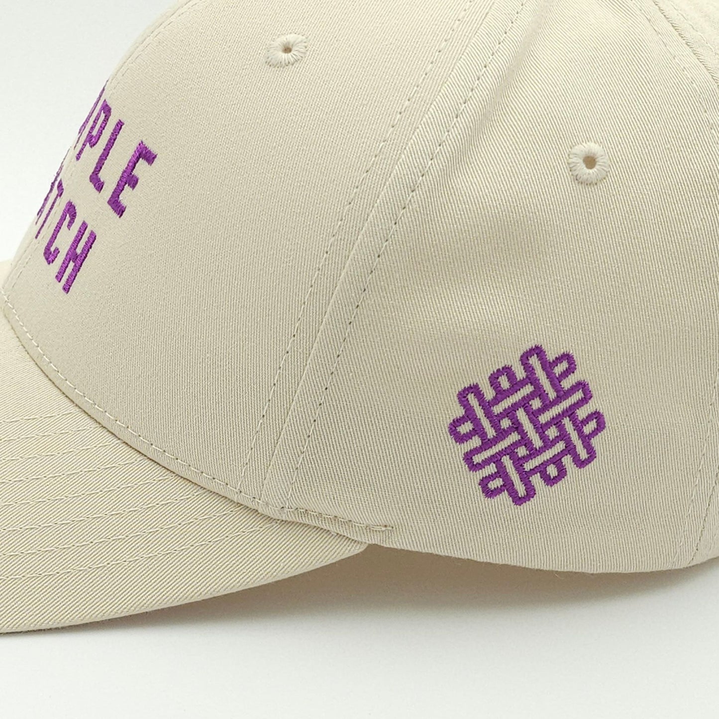 purple patch - classic snapback - beige